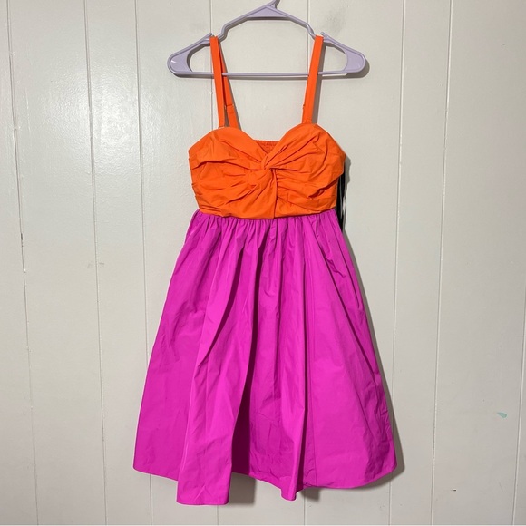 Kate Spade  Twist Bodice Pink/Orange Dress Size 8 - Picture 2 of 11